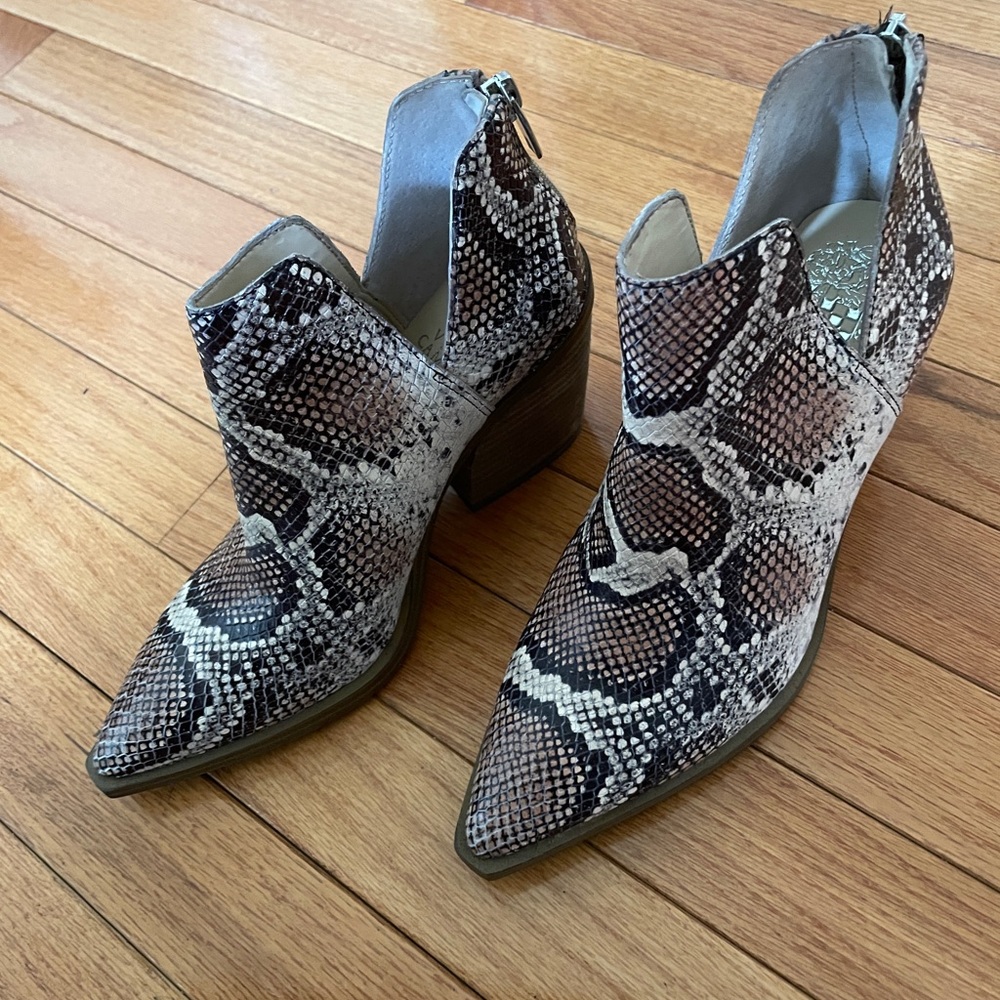 Vince Camuto Python Booties Size 6.5 - image 2